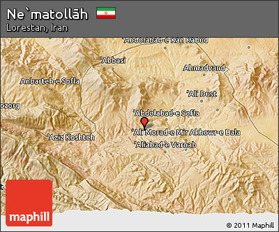 Satellite 3D Map of Ne`matollāh