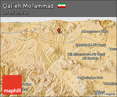 Satellite 3D Map of Qal`eh Moḩammad