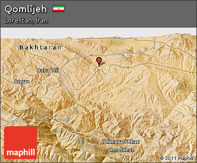 Satellite 3D Map of Qomlījeh