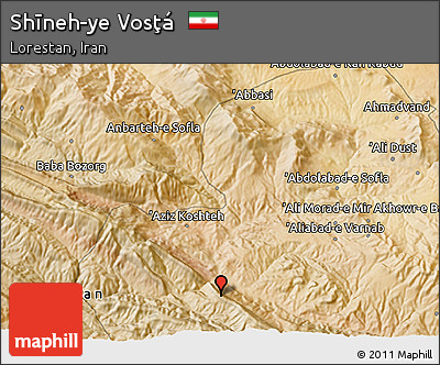 Satellite 3D Map of Shīneh-ye Vosţá