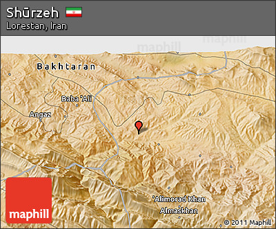 Satellite 3D Map of Shūrzeh
