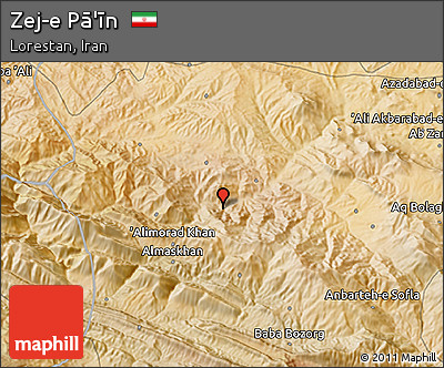 Satellite 3D Map of Zej-e Pā'īn