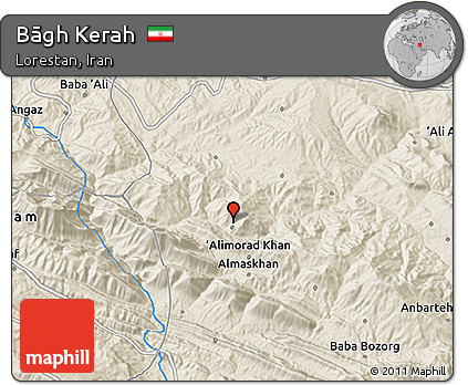 Shaded Relief 3D Map of Bāgh Kerah