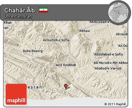 Shaded Relief 3D Map of Chahār Āb