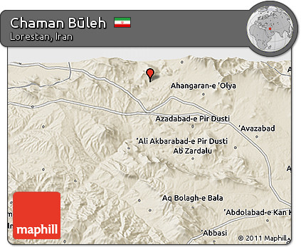 Shaded Relief 3D Map of Chaman Būleh