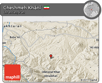 Shaded Relief 3D Map of Cheshmeh Khānī