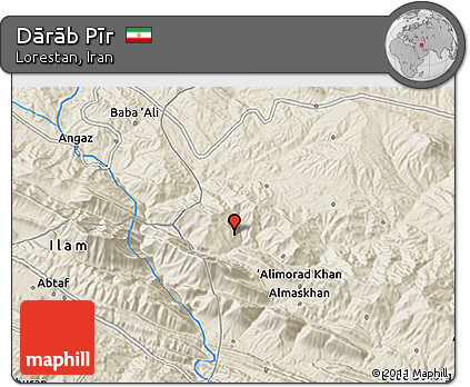 Shaded Relief 3D Map of Dārāb Pīr