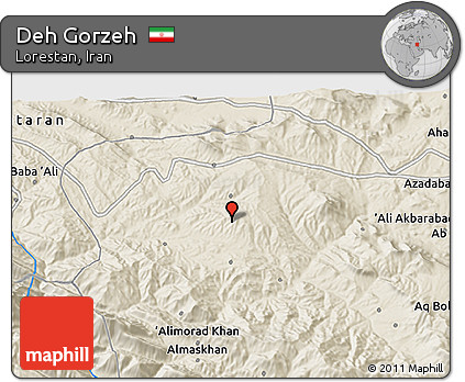 Shaded Relief 3D Map of Deh Gorzeh