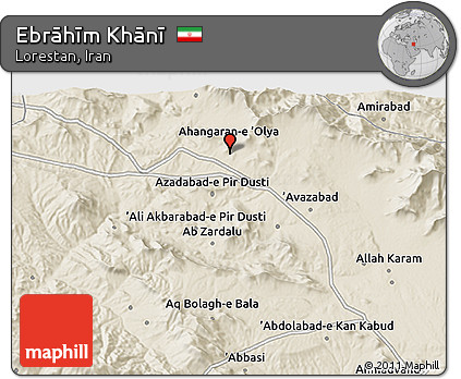 Shaded Relief 3D Map of Ebrāhīm Khānī