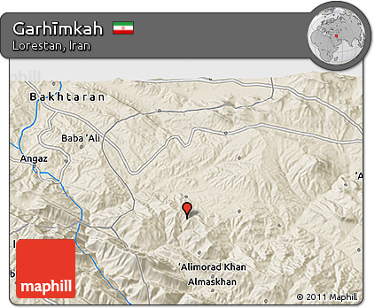 Shaded Relief 3D Map of Garhīmkah