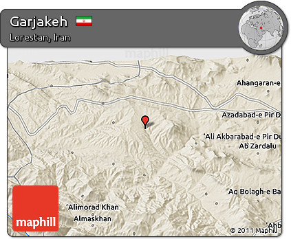 Shaded Relief 3D Map of Garjakeh