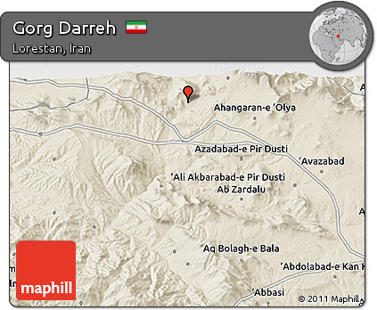 Shaded Relief 3D Map of Gorg Darreh