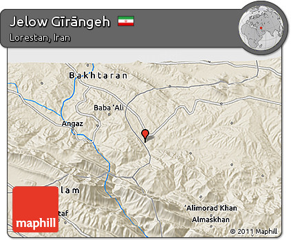 Shaded Relief 3D Map of Jelow Gīrāngeh
