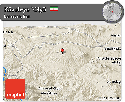 Shaded Relief 3D Map of Kāveh-ye `Olyā