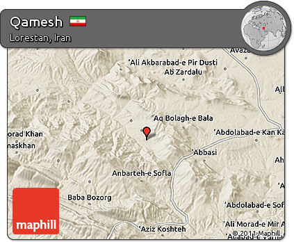 Shaded Relief 3D Map of Qamesh