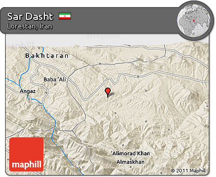 Shaded Relief 3D Map of Sar Dasht