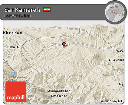 Shaded Relief 3D Map of Sar Kamareh