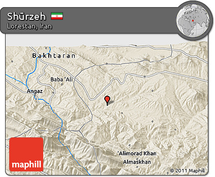 Shaded Relief 3D Map of Shūrzeh