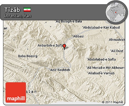 Shaded Relief 3D Map of Tīzāb