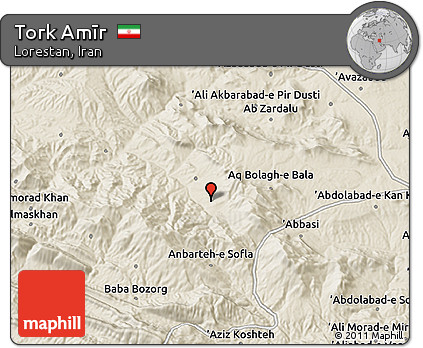 Shaded Relief 3D Map of Tork Amīr