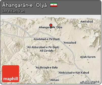 Shaded Relief 3D Map of Āhangarān-e `Olyā