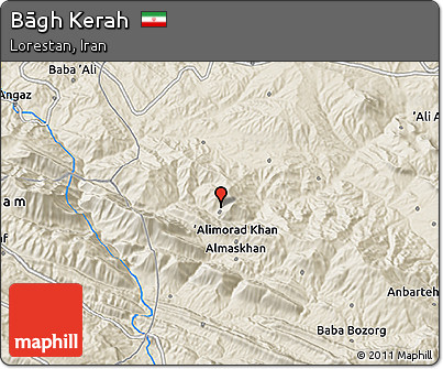 Shaded Relief 3D Map of Bāgh Kerah