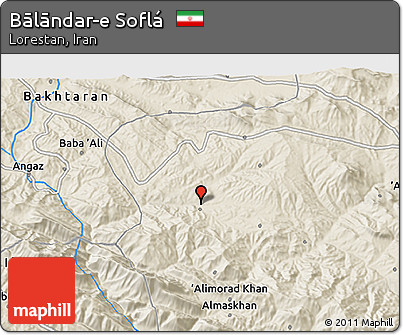 Shaded Relief 3D Map of Bālāndar-e Soflá
