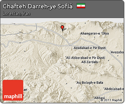 Shaded Relief 3D Map of Chafteh Darreh-ye Soflá