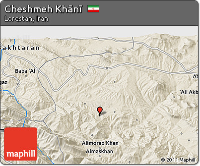 Shaded Relief 3D Map of Cheshmeh Khānī