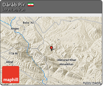 Shaded Relief 3D Map of Dārāb Pīr