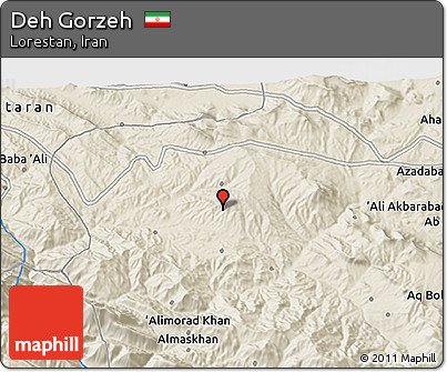 Shaded Relief 3D Map of Deh Gorzeh