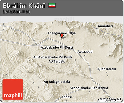 Shaded Relief 3D Map of Ebrāhīm Khānī