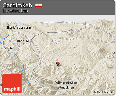 Shaded Relief 3D Map of Garhīmkah