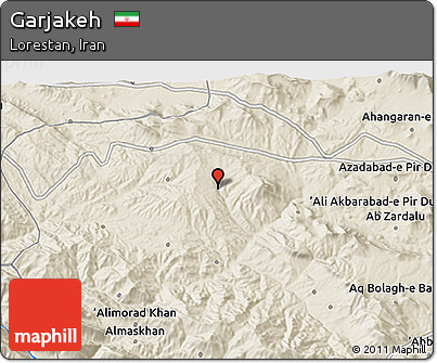 Shaded Relief 3D Map of Garjakeh