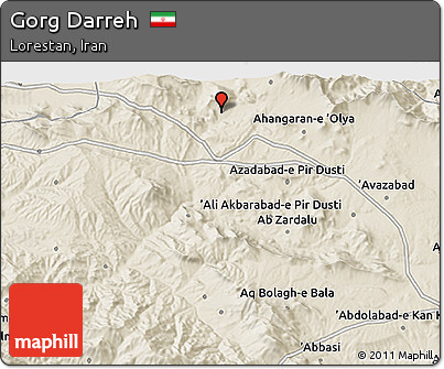 Shaded Relief 3D Map of Gorg Darreh