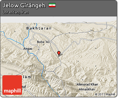 Shaded Relief 3D Map of Jelow Gīrāngeh