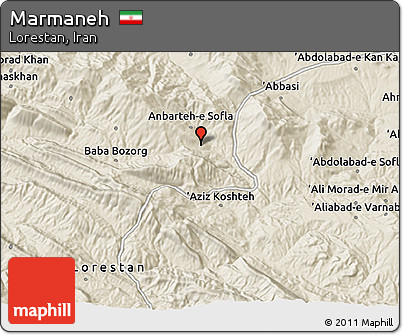 Shaded Relief 3D Map of Marmaneh
