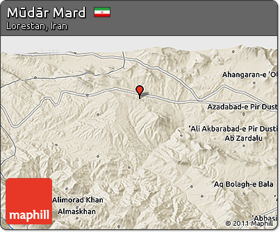 Shaded Relief 3D Map of Mūdār Mard