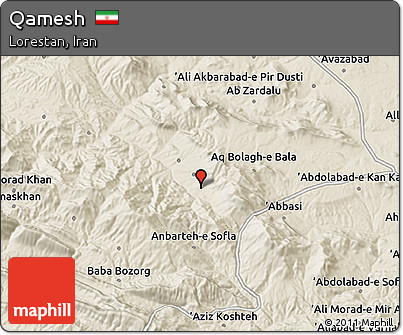 Shaded Relief 3D Map of Qamesh