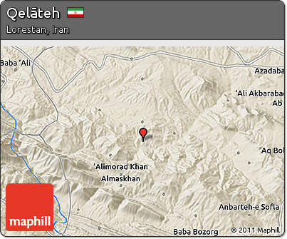 Shaded Relief 3D Map of Qelāteh