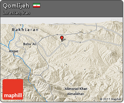 Shaded Relief 3D Map of Qomlījeh