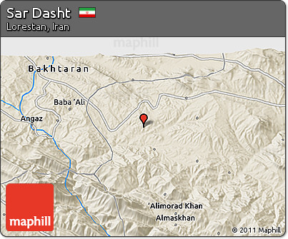 Shaded Relief 3D Map of Sar Dasht