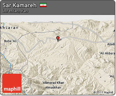 Shaded Relief 3D Map of Sar Kamareh