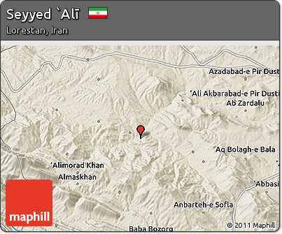 Shaded Relief 3D Map of Seyyed `Alī