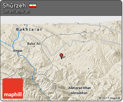 Shaded Relief 3D Map of Shūrzeh