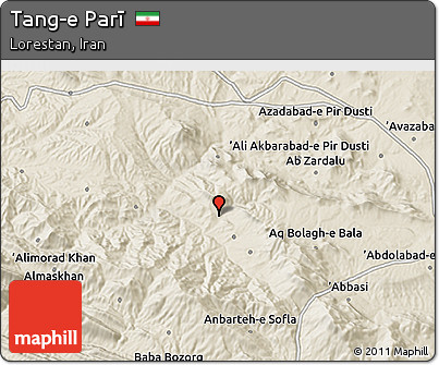 Shaded Relief 3D Map of Tang-e Parī