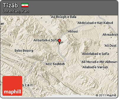 Shaded Relief 3D Map of Tīzāb