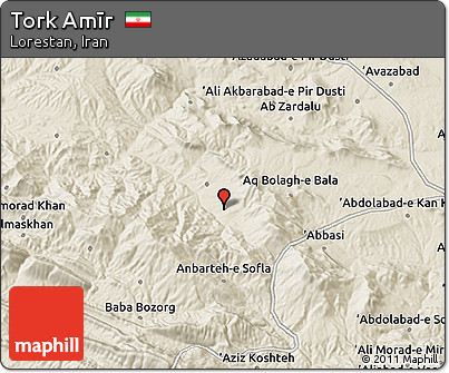 Shaded Relief 3D Map of Tork Amīr