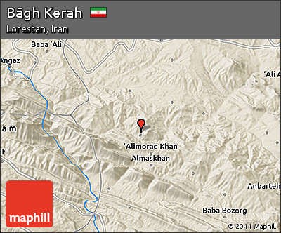 Shaded Relief 3D Map of Bāgh Kerah