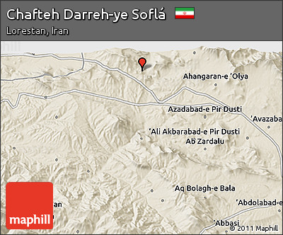 Shaded Relief 3D Map of Chafteh Darreh-ye Soflá